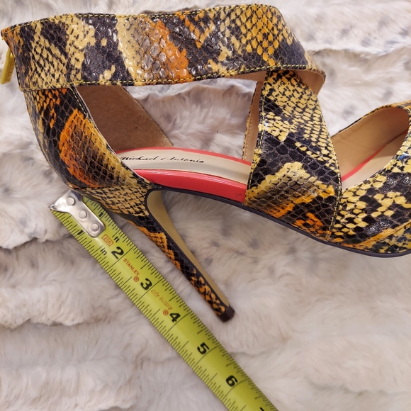 Michael Antonio snakeskin print platform heels sandals SZ 7.5 generous fit - Picture 9 of 13